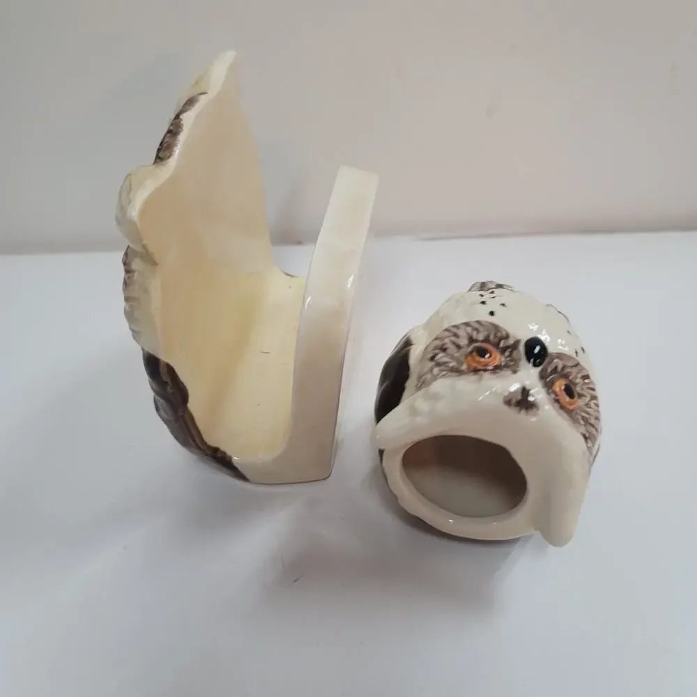 Vintage Japan Owl Napkin Holder Toothpick Set table setting